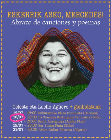 ESKERRIK ASKO, MERCEDES! Abrazo de canciones y poemas (Celeste eta Lucho Agüero + gonbidatuak)