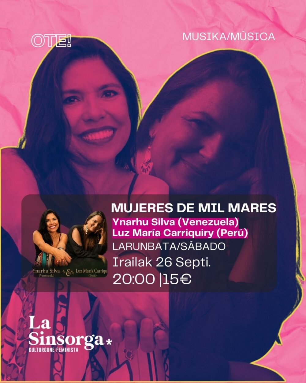 MUJERES DE MIL MARES: Ynarhu Silva (Venezuela) y Luz María Carriquiry (Perú)