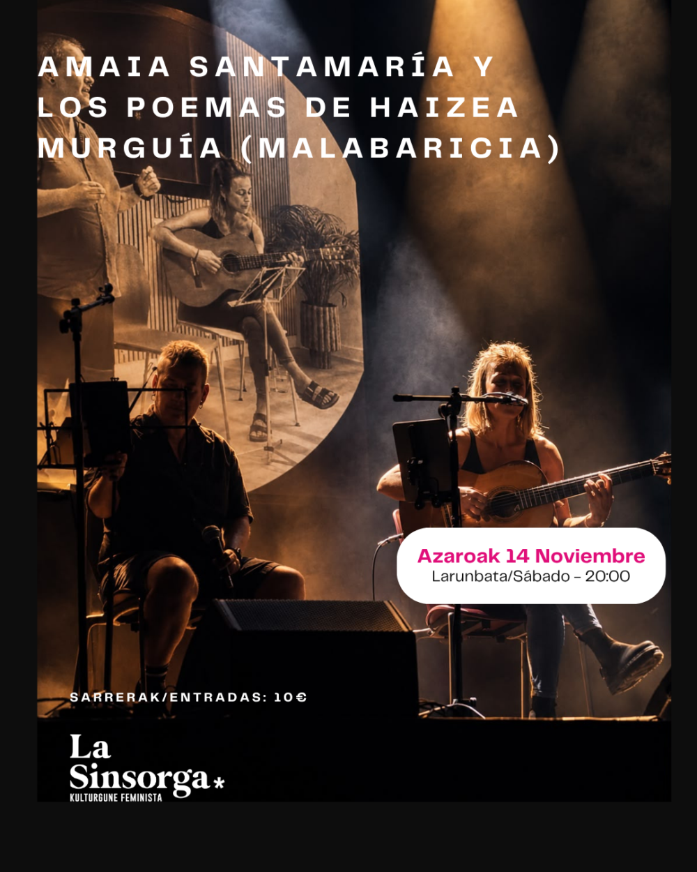 Amaia Santamaría y los poemas de Haizea Murguía (Malabaricia)